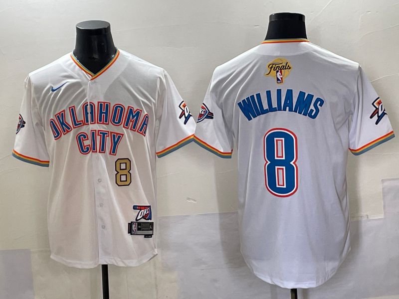 Men 2025 Oklahoma City Thunder #8 Williams White Nike Joint Name NBA Jersey style 2->oklahoma city thunder->NBA Jersey